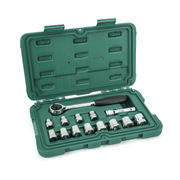 JUEGO DE COPAS CORTAS MILIMÉTRICAS SATA DE 14 PIEZAS, CUADRANTE DE 3/8”, REF ST09523