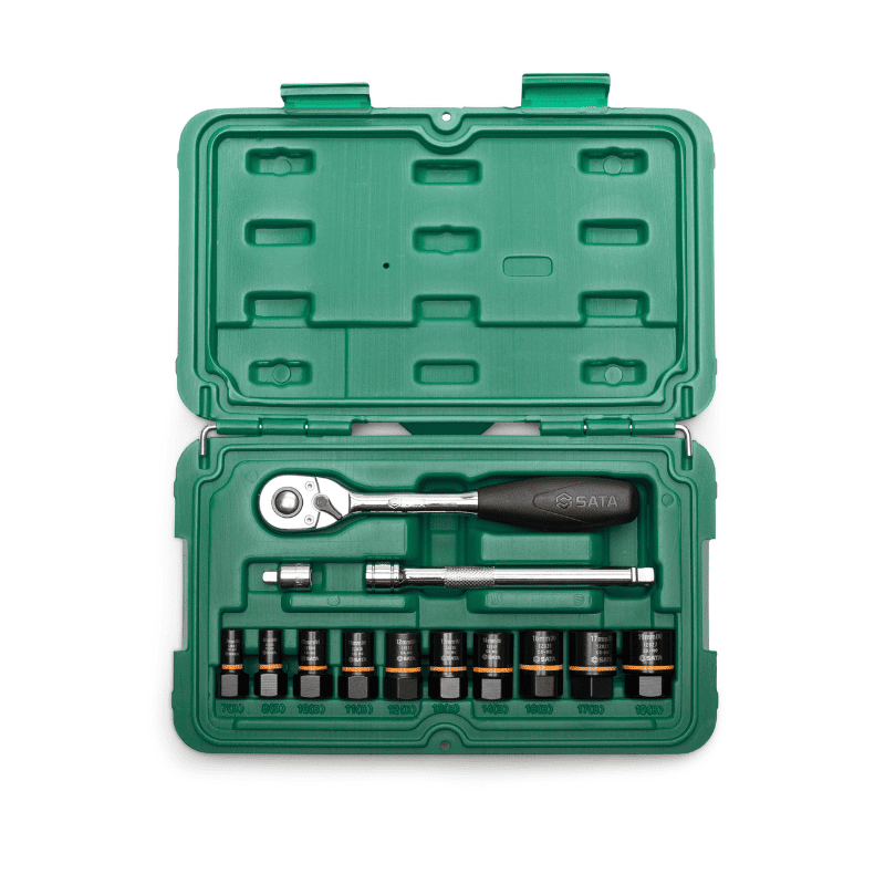 JUEGO DE 13 COPAS EXTRACTORAS PARA TORNILLOS Y TUERCAS DAÑADAS 1/4” Y 3/8”, SATA BOLTBITER REF ST09137