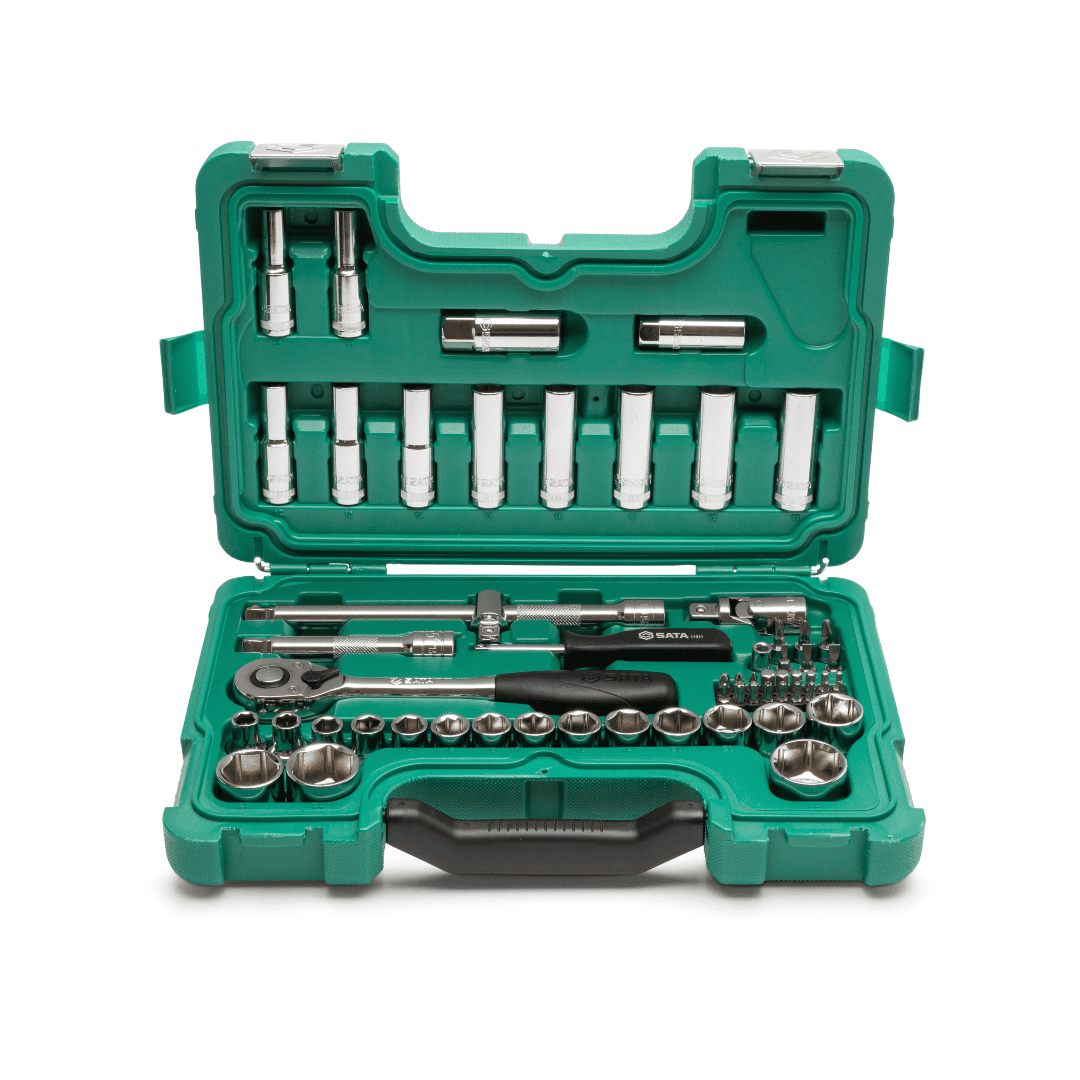JUEGO DE COPAS ALTAS Y BAJAS SATA DE 60 PIEZAS, CUADRANTE DE 1/2”, REF ST09007SJ