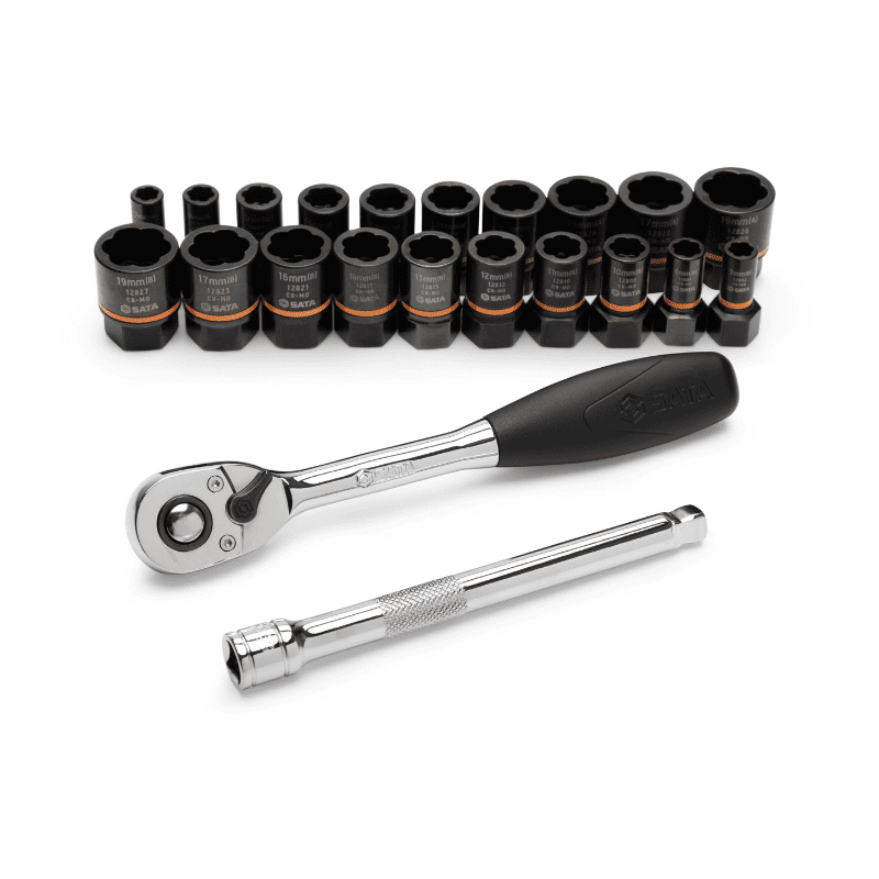 JUEGO DE 23 COPAS EXTRACTORAS PARA TORNILLOS Y TUERCAS DAÑADAS 1/4” Y 3/8”, SATA BOLTBITER REF ST09138