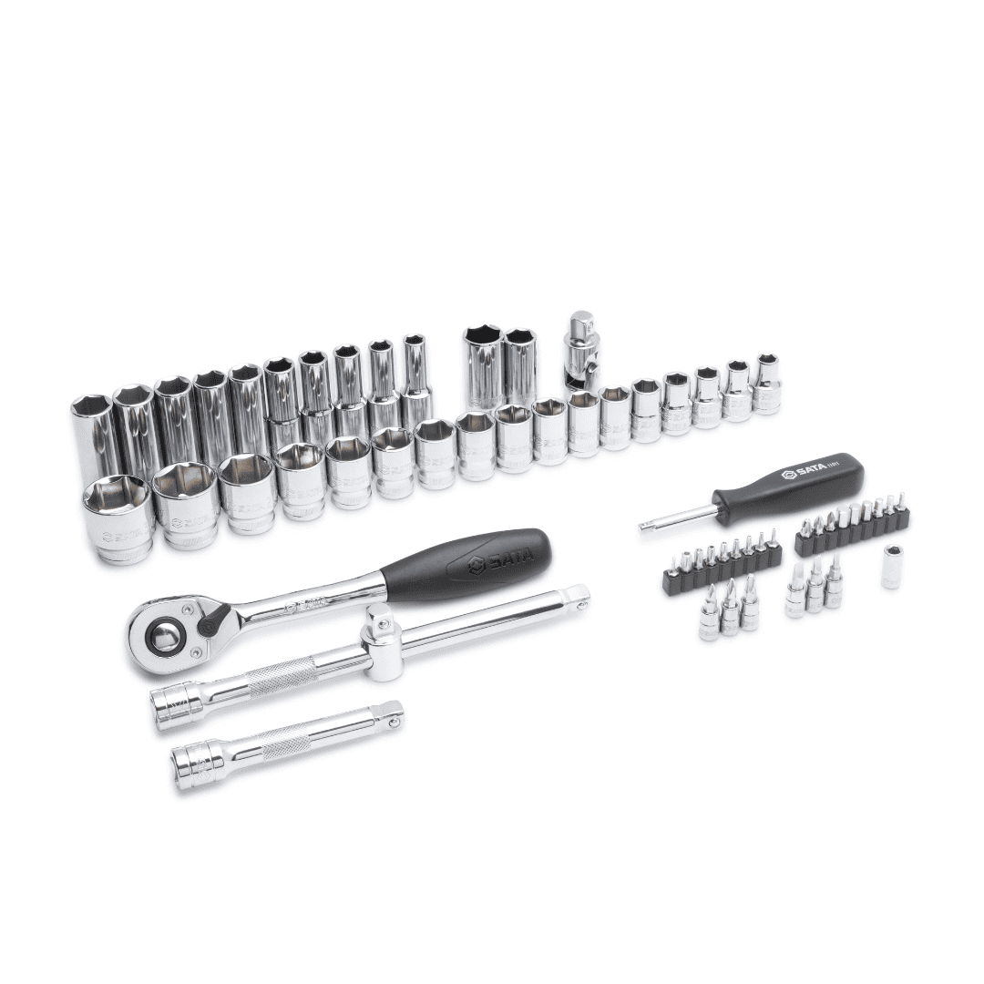 JUEGO DE COPAS ALTAS Y BAJAS SATA DE 60 PIEZAS, CUADRANTE DE 1/2”, REF ST09007SJ