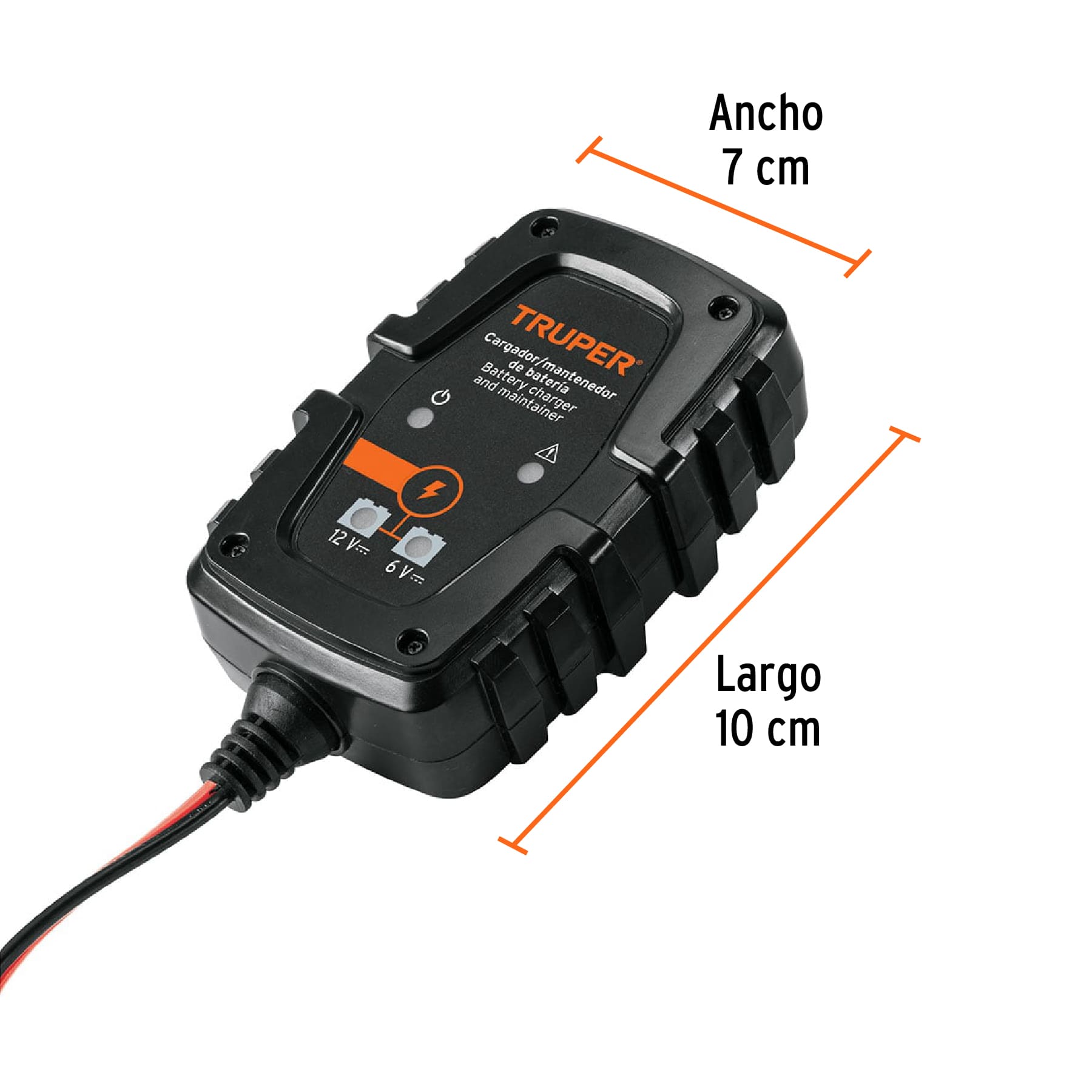 MINI CARGADOR Y MANTENEDOR INTELIGENTE DE BATERÍAS 1 A 6 V / 12 V TRUPER, REF. 101610
