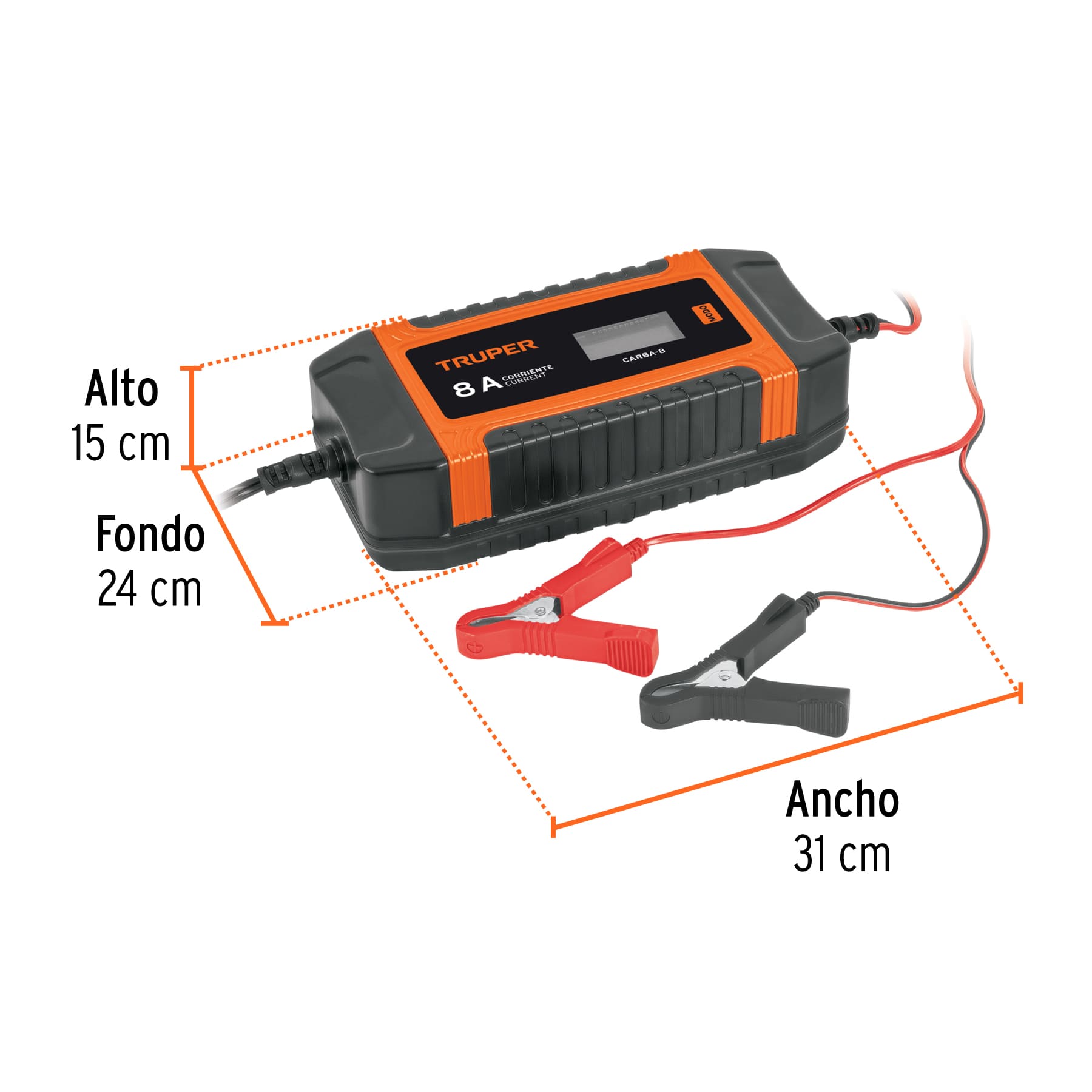 CARGADOR Y MANTENEDOR INTELIGENTE DE BATERÍAS 8 A 12 V / 24 V TRUPER, REF 104010.