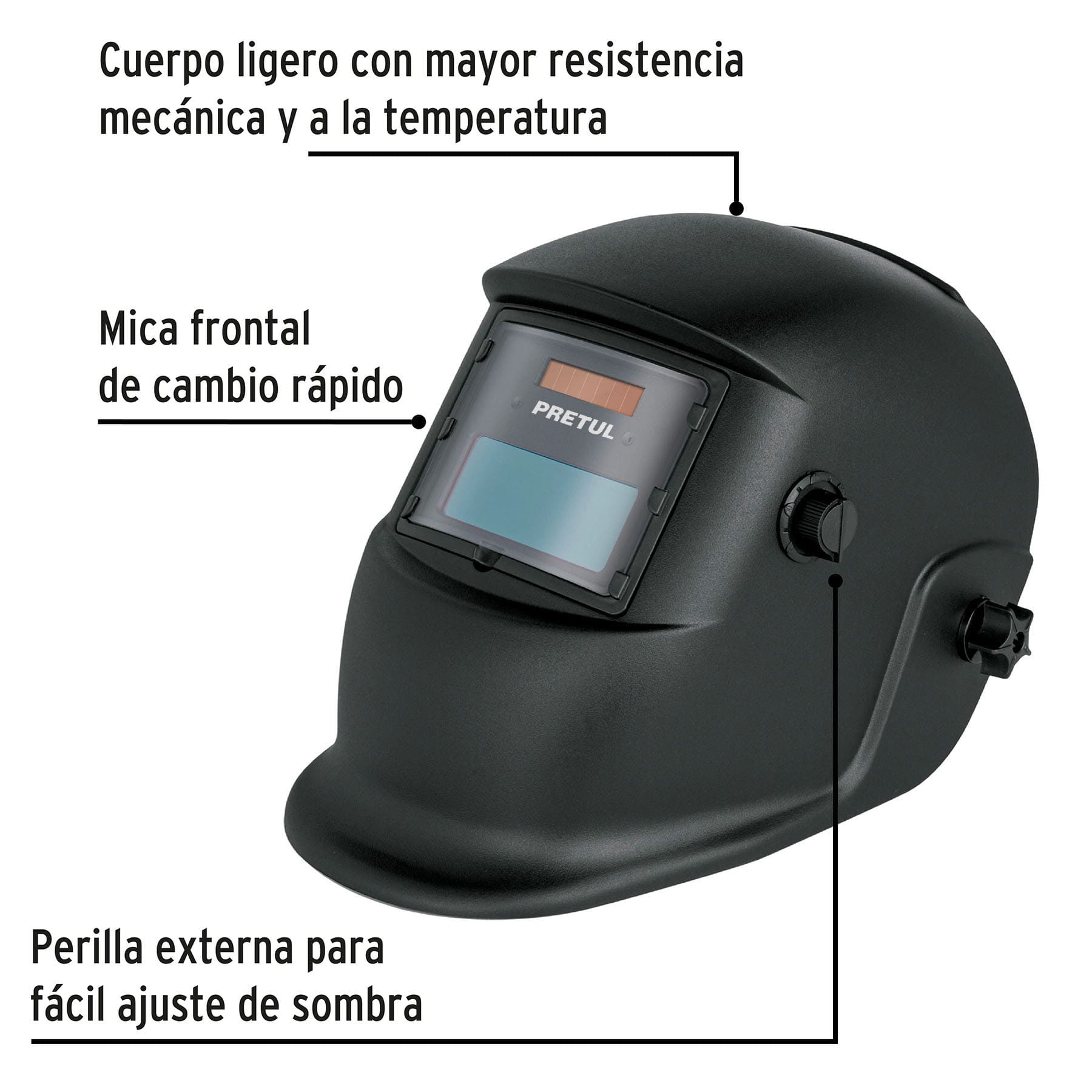 Careta Inteligente para Soldar con Oscurecimiento Automático Pretul, Ref 29011