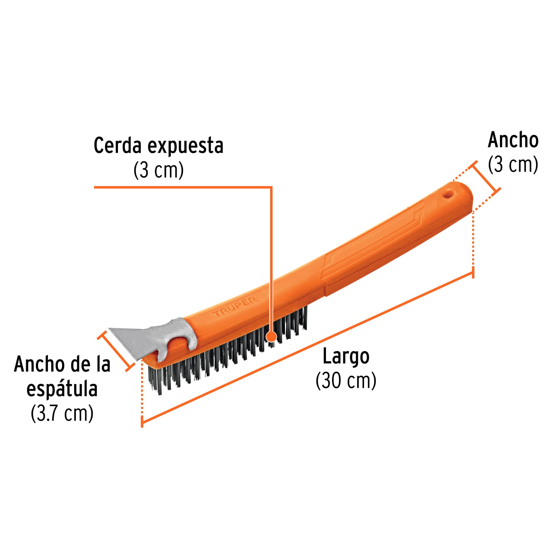 Cepillo de Alambre con Espátula Truper Ref 11539