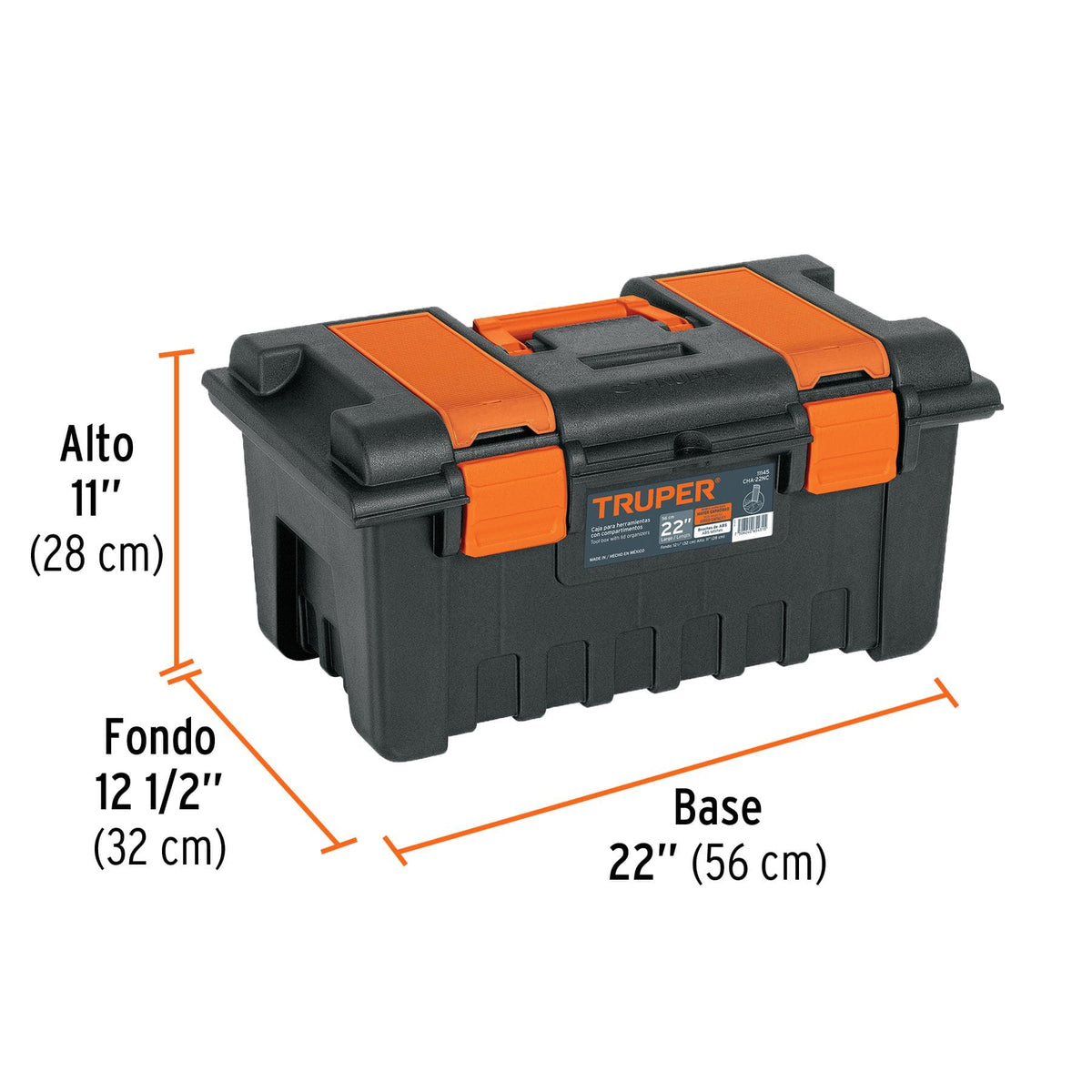 CAJA PARA HERRAMIENTAS DE 22” CON COMPARTIMENTOS, TRUPER REF 11145