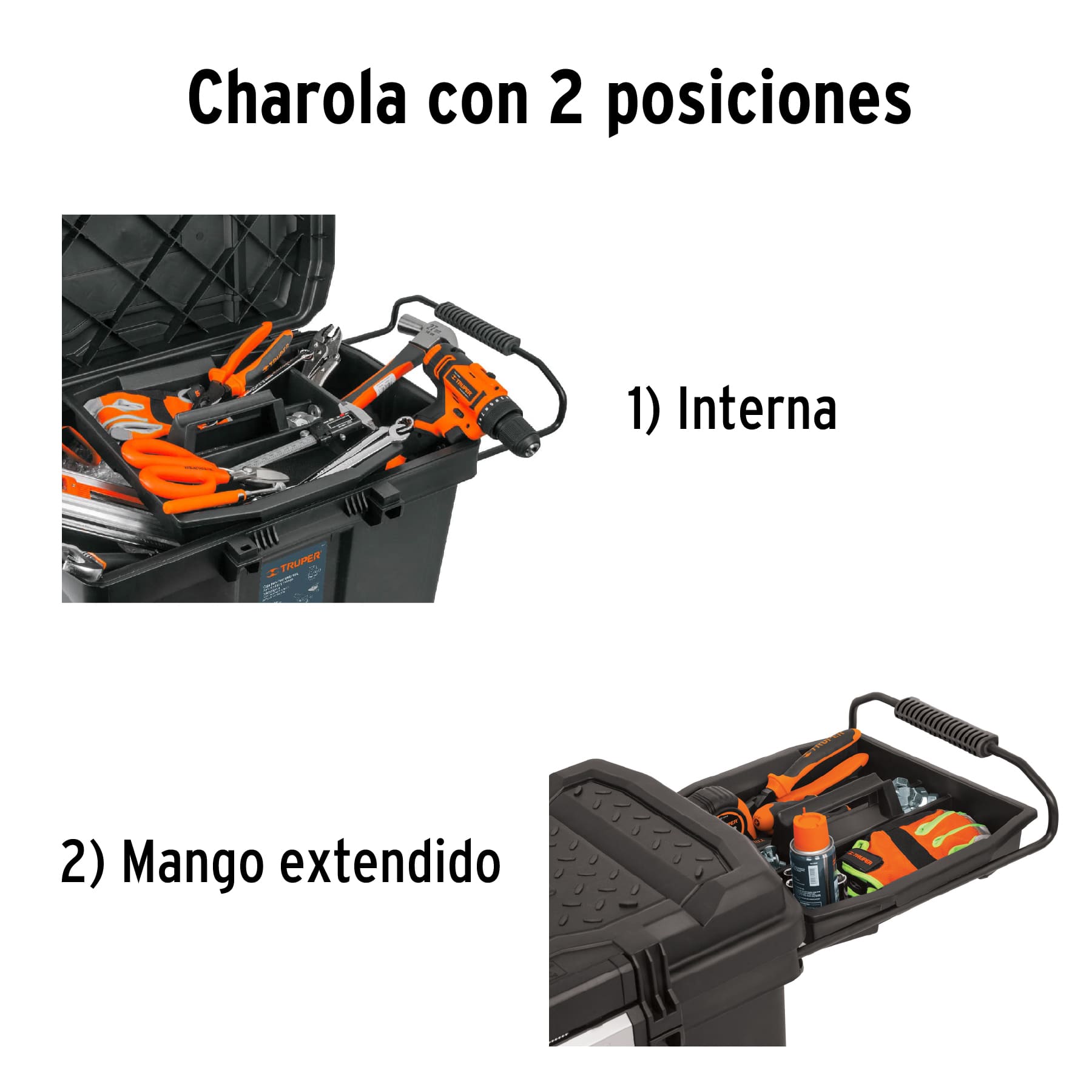 Caja para herramienta de 23" con ruedas y mango Truper Ref 10902