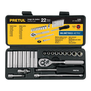 Juego de Copas 1/4” Truper de 22 Piezas Milimétricas, Ref 23980