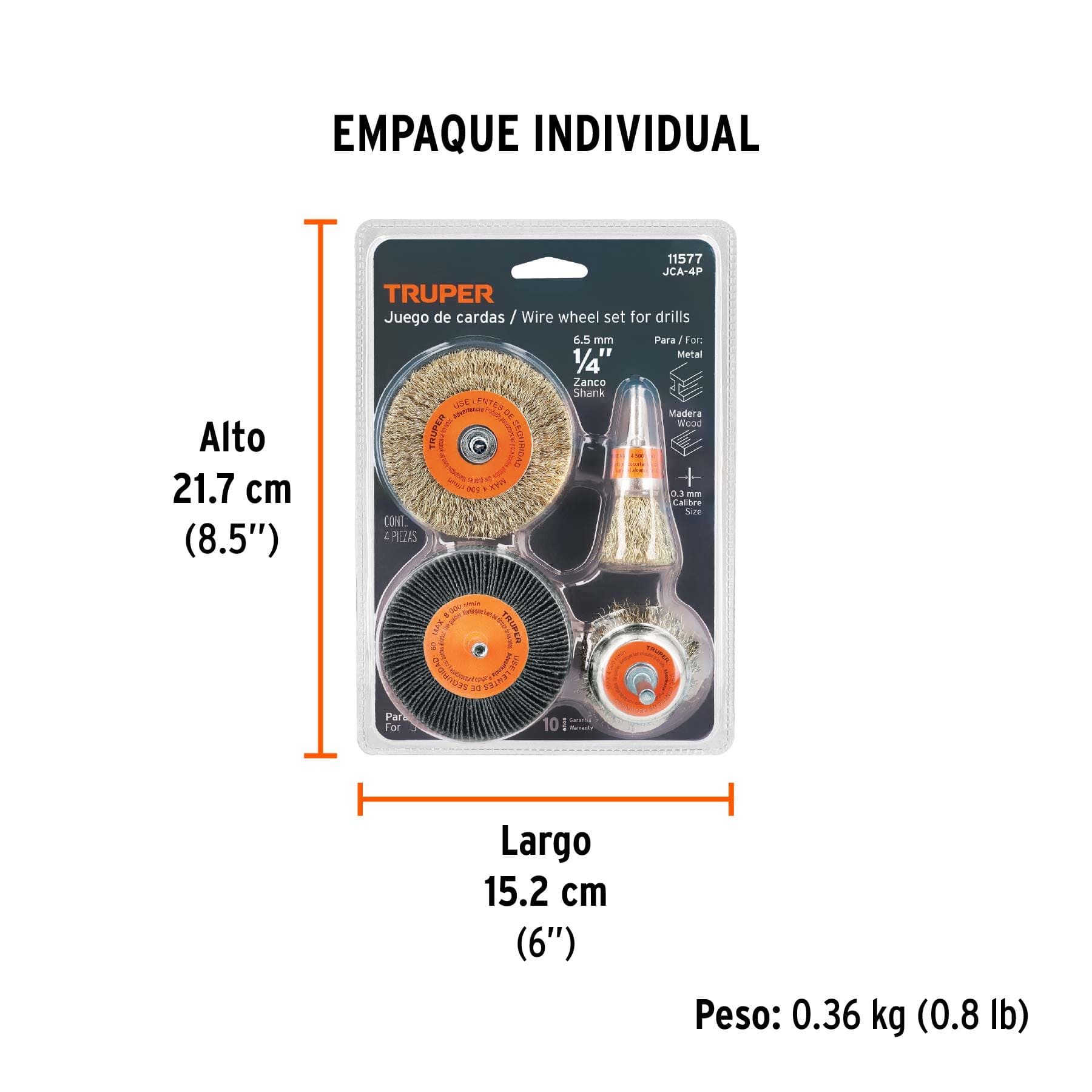 Juego de Gratas para Taladro 4 Piezas para Metal y Madera Truper Ref 11577