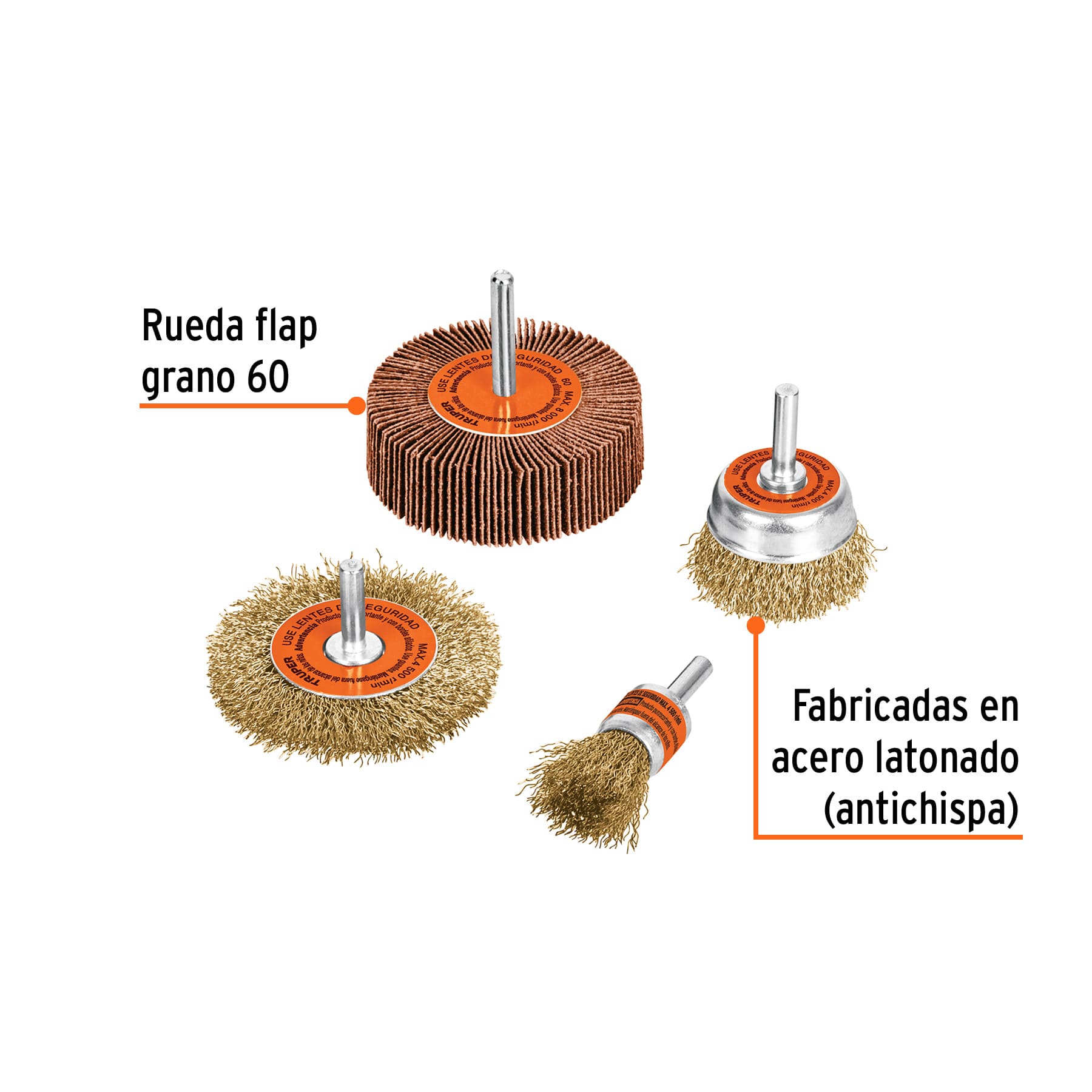 Juego de Gratas para Taladro 4 Piezas para Metal y Madera Truper Ref 11577