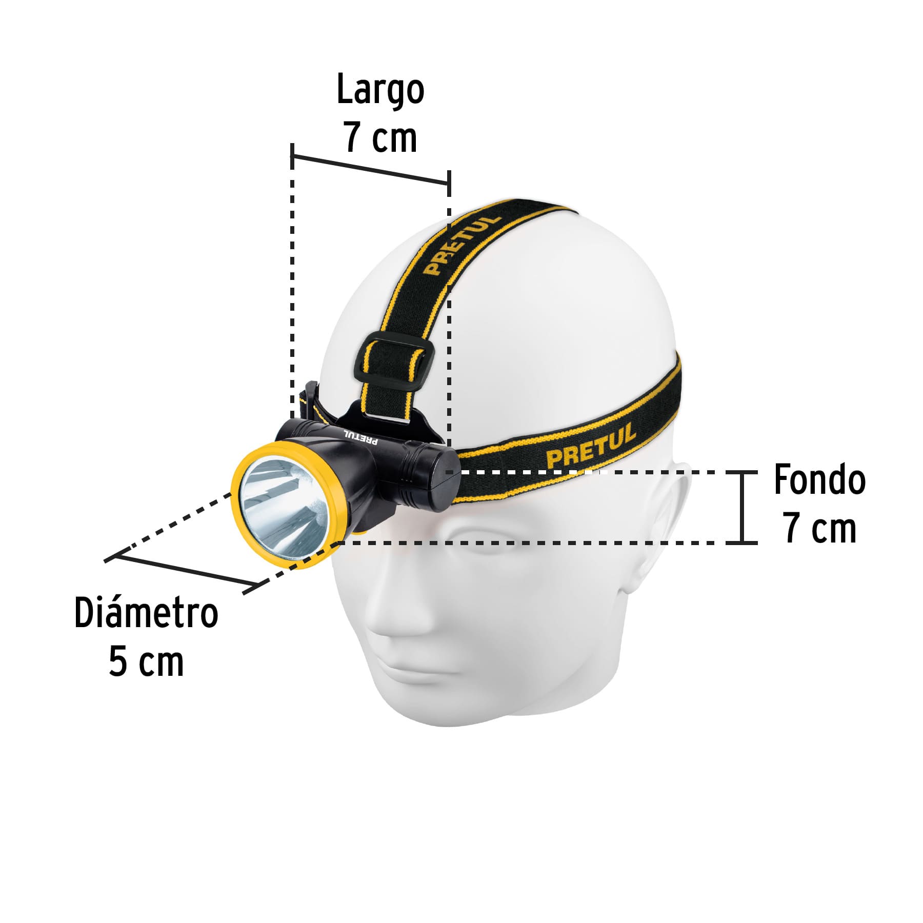Linterna de Minero LED Recargable de Alta Potencia Pretul 29088