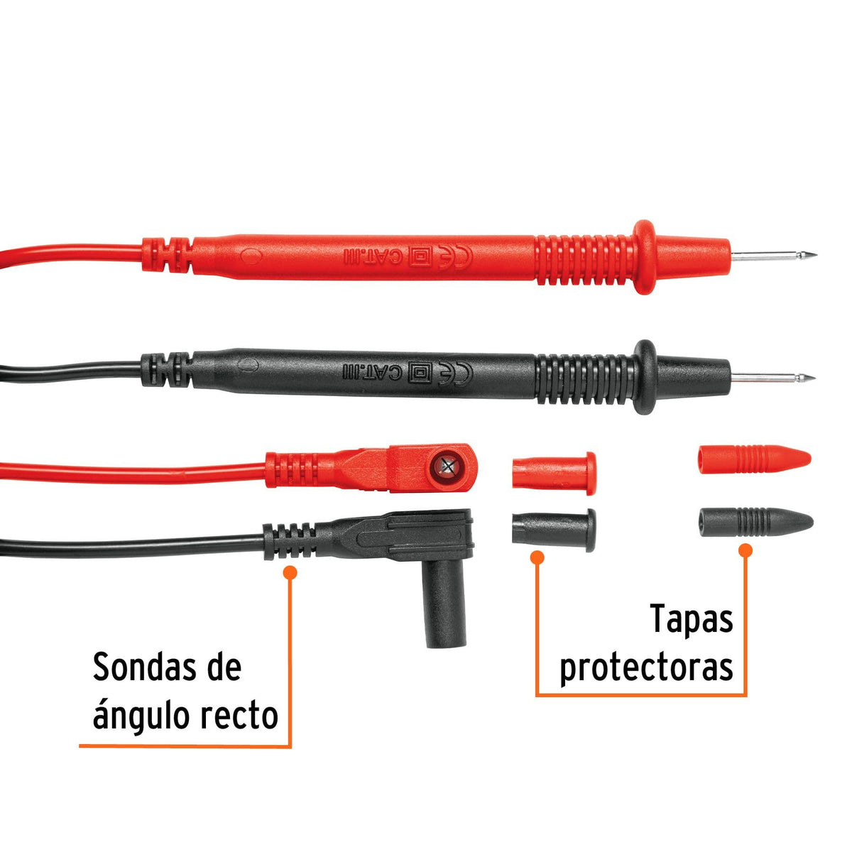 JUEGO DE CABLES Y PUNTAS DE PRUEBA PARA MULTÍMETRO 1000 V, TRUPER REF 102406