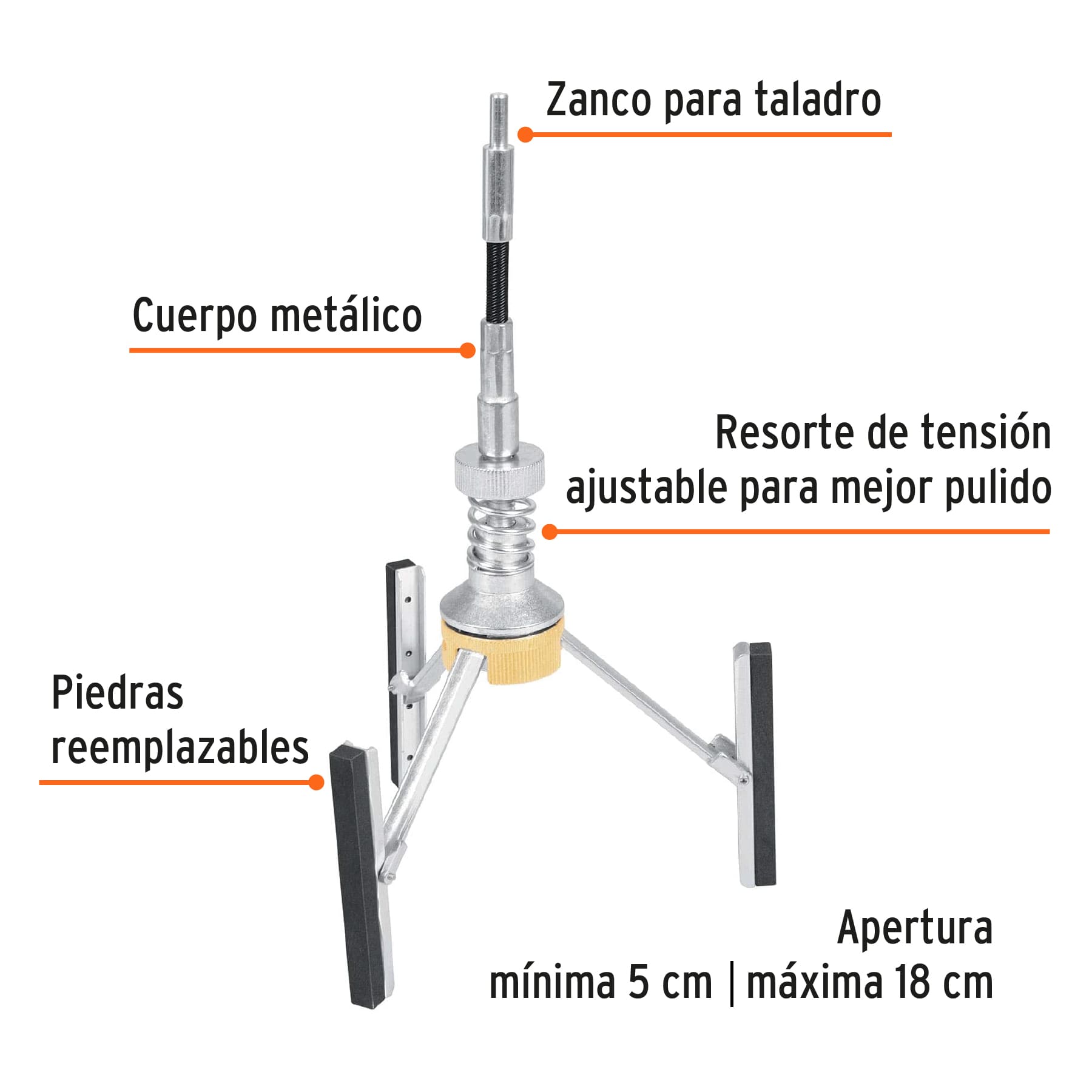 BRUÑIDORA PARA CILINDROS DE MOTOR TRUPER DE 5 A 18 CM (2” A 7”), REF 14533