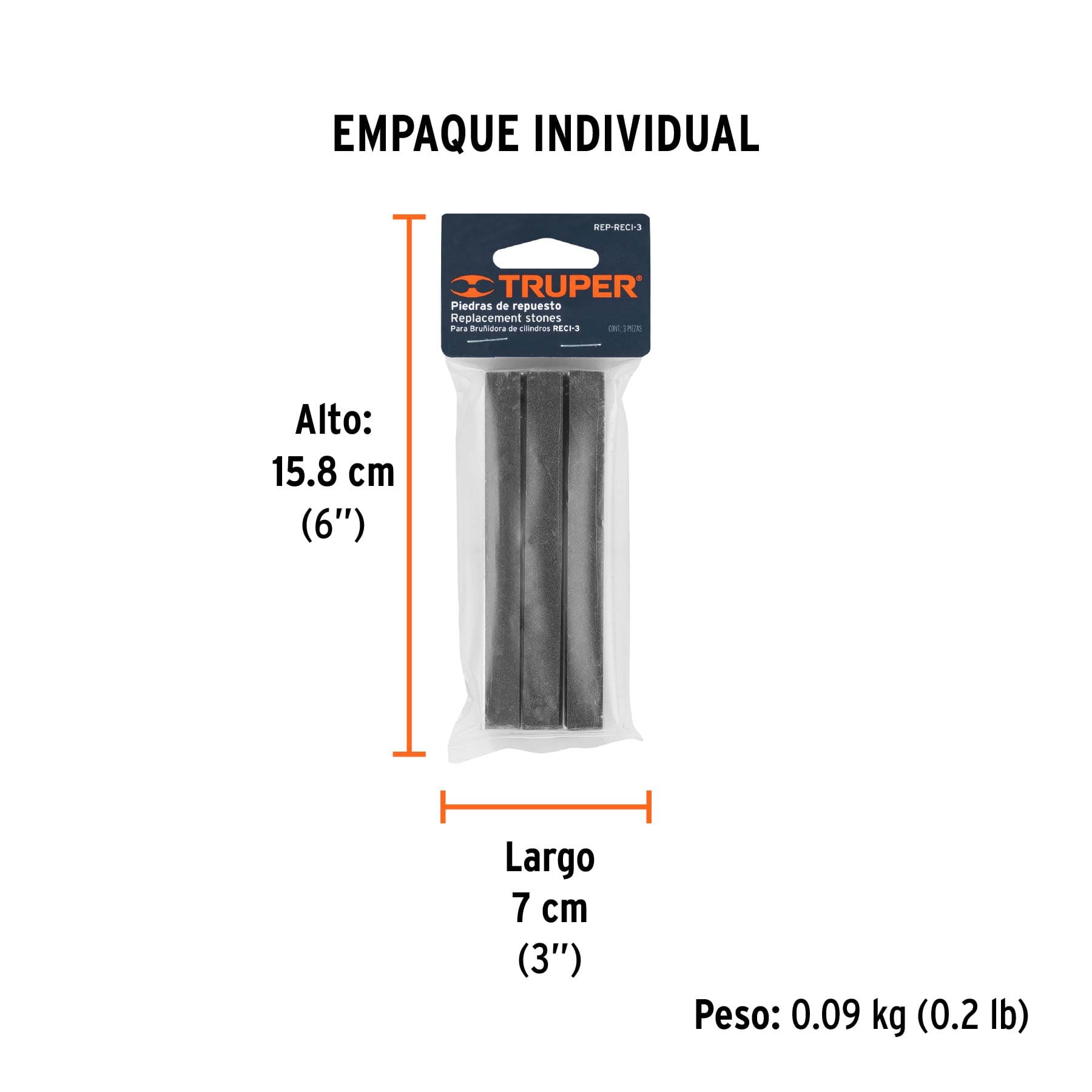 REPUESTO DE PIEDRAS PARA BRUÑIDORA DE CILINDROS TRUPER, REF 14534
