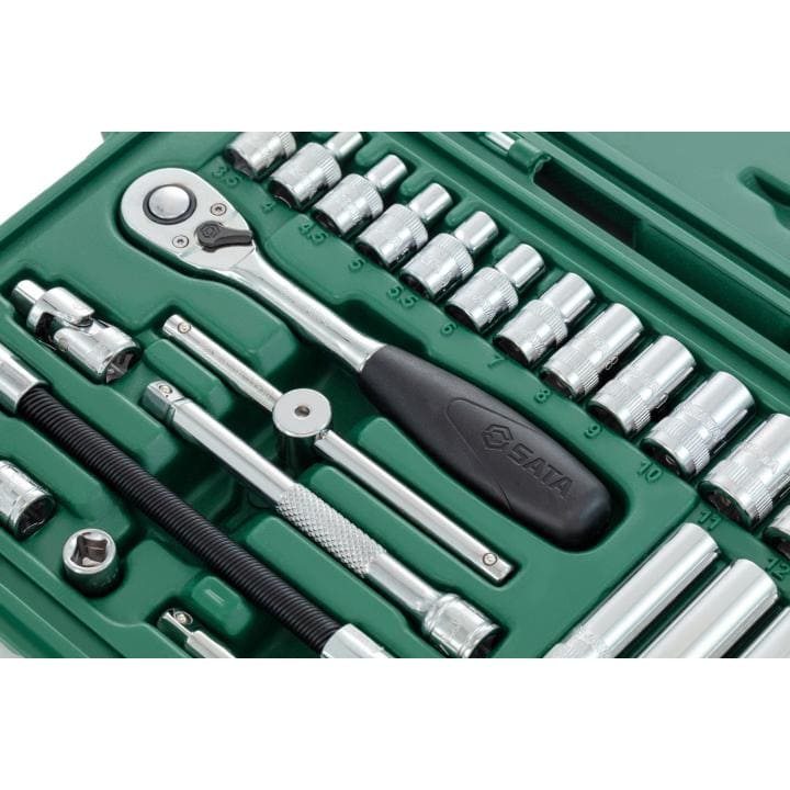 JUEGO DE COPAS MÉTRICAS SATA DE 36 PIEZAS, CUADRANTE 1/4”, REF ST09001SJ