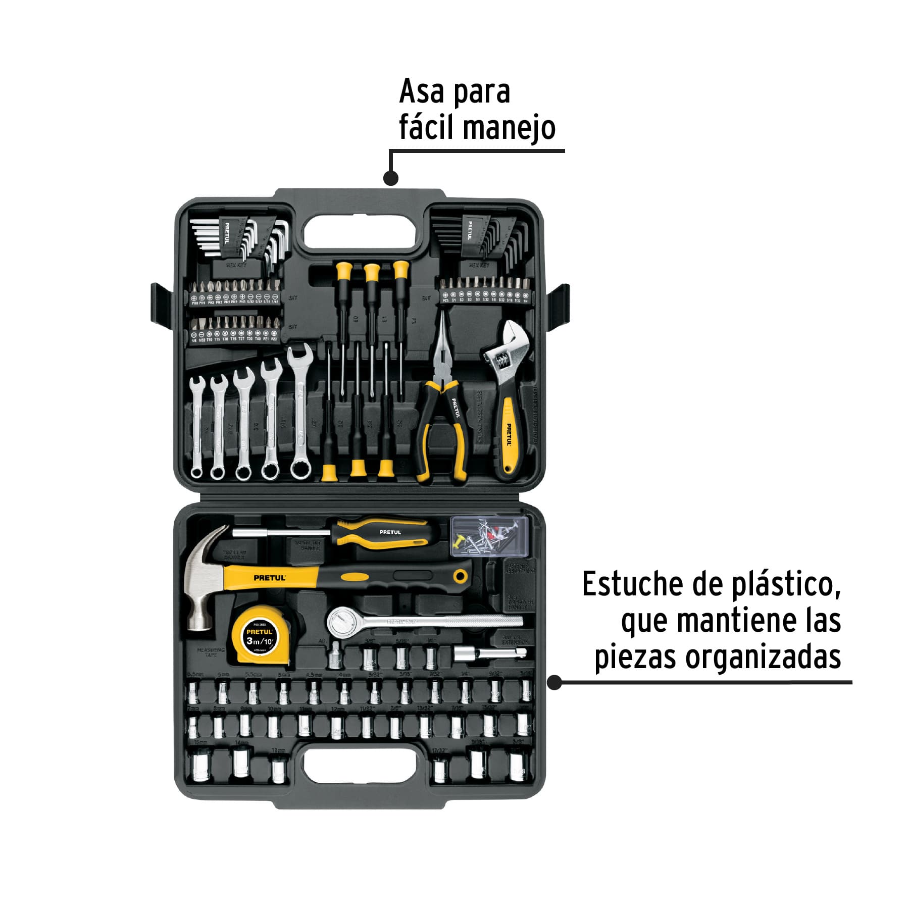 JUEGO DE HERRAMIENTAS PRETUL DE 109 PIEZAS, REF 27168