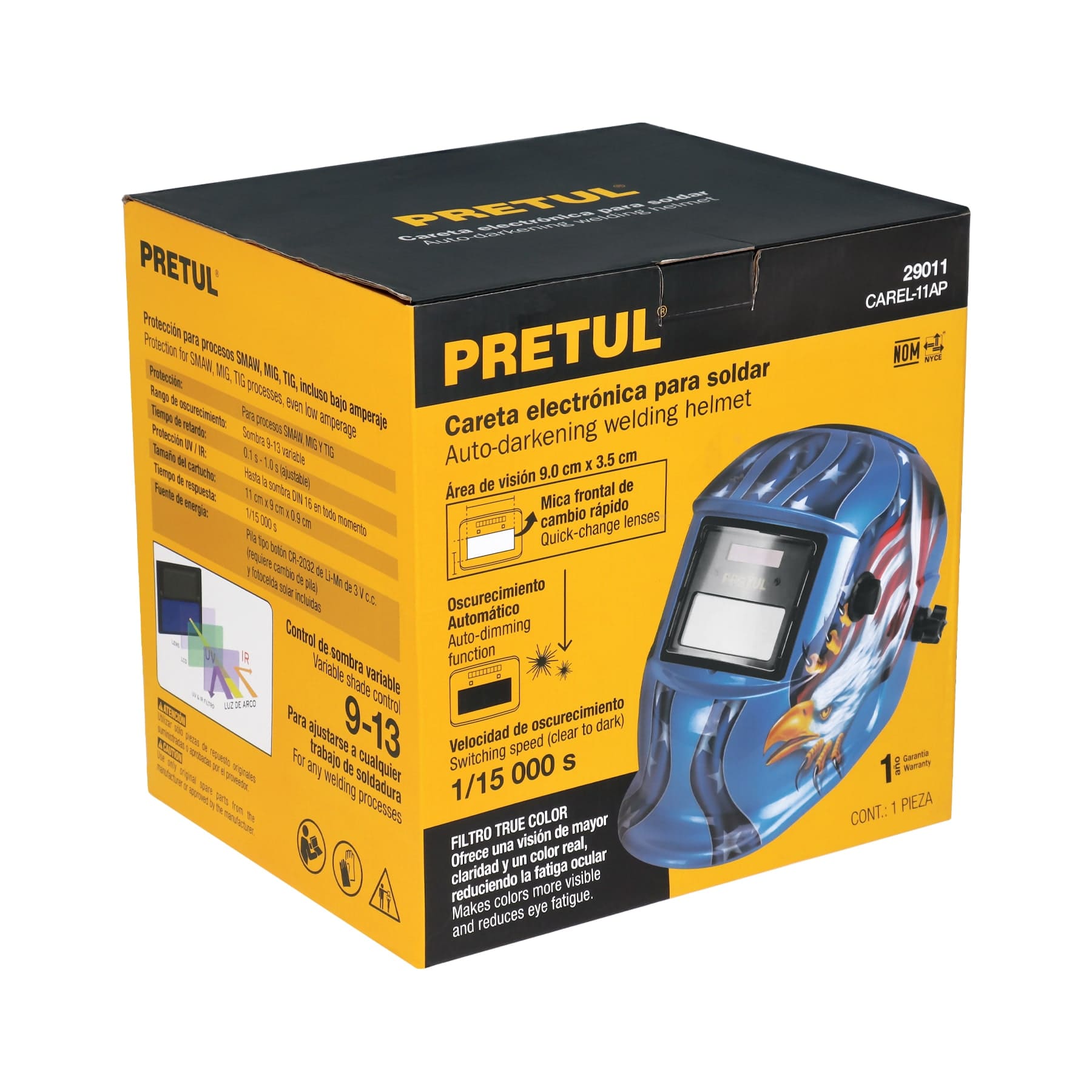 Careta Inteligente para Soldar con Oscurecimiento Automático Pretul, Ref 29011