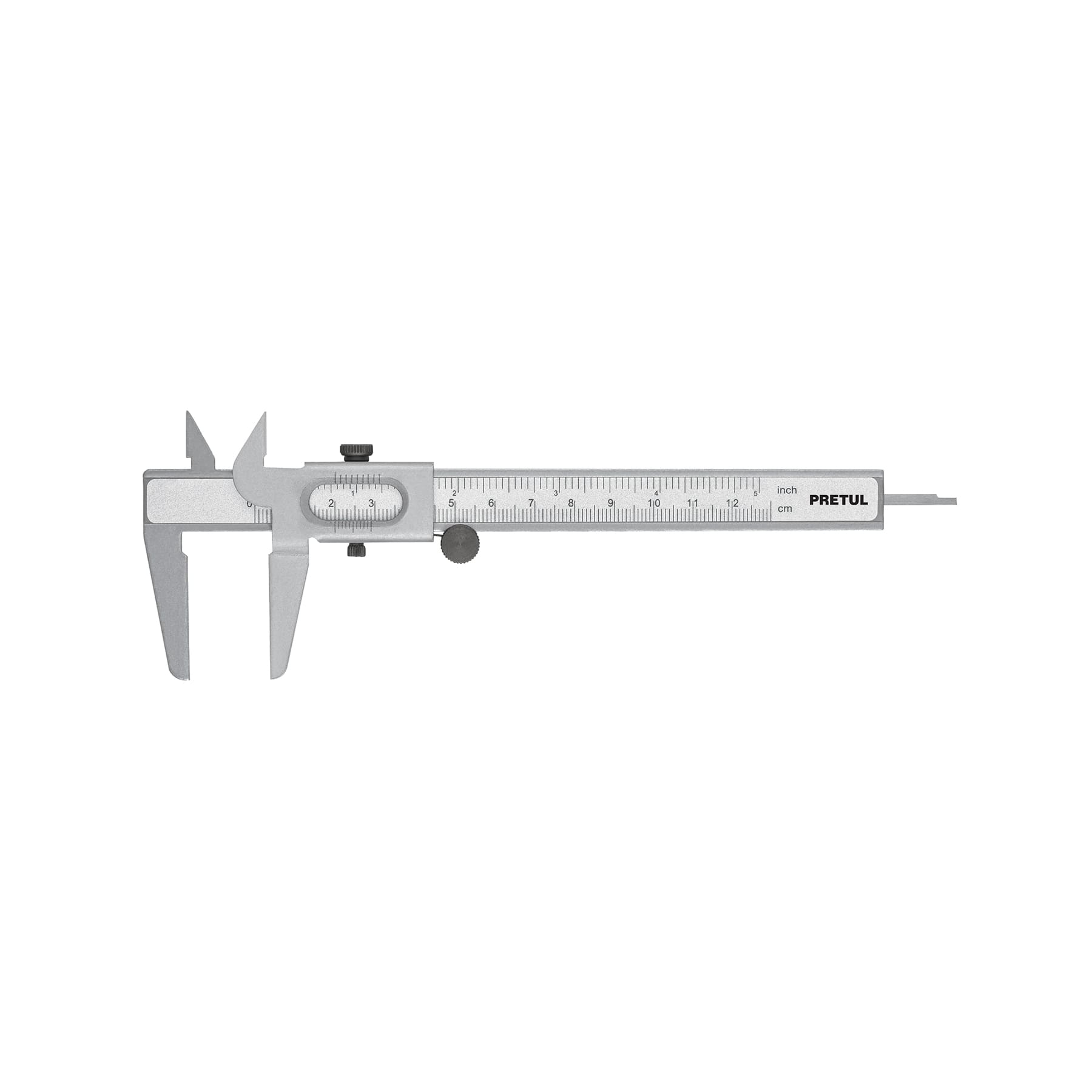 CALIBRADOR VERNIER ESCOLAR PRETUL DE 5”, MEDICIÓN EN MM Y PULGADAS, REF 21454