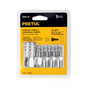 Juego de Conectores Rápidos para Compresor 1/4” NPT x 5 Piezas Pretul 27021